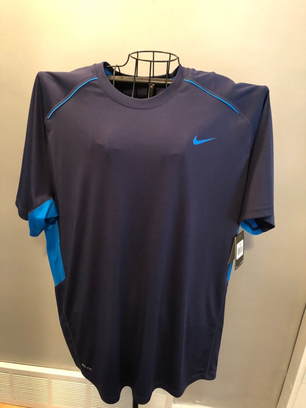NWT Nike Dri Fit XXL Mens Blue Active Shirt 27" Pit to Pit #CF